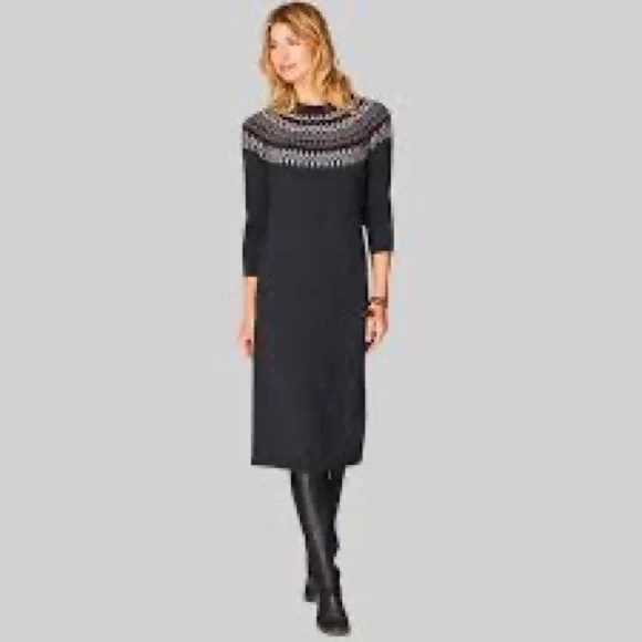 J. Jill | Dresses | J Jill Nordic Gray Fair Isle Midi Sweater Dress |  Poshmark